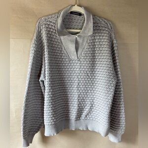 Merokeety Textured Sweater. Gray. Size XL